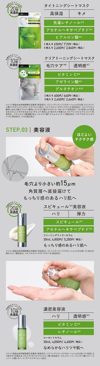 マスク。美容液